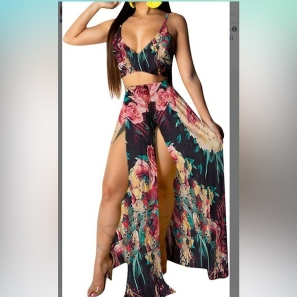 Floral Two-Piece Maxi Dress